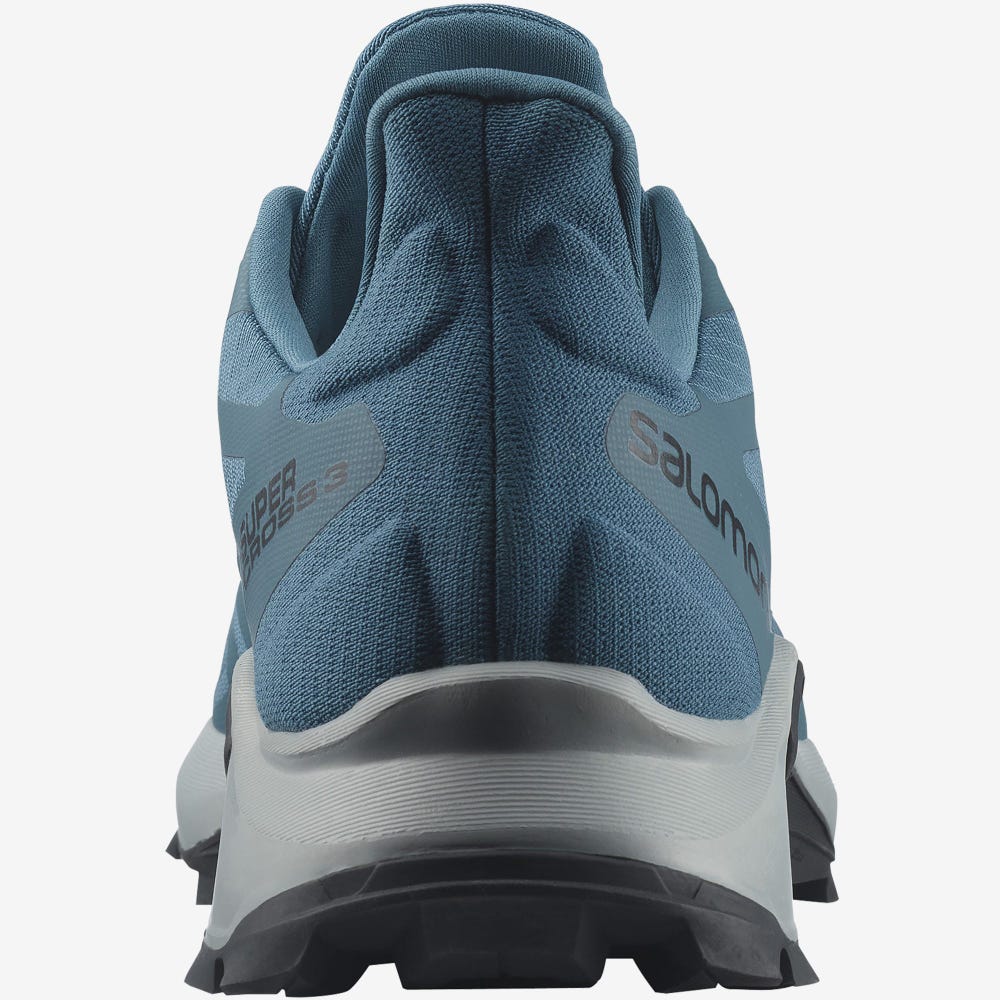 Men's Salomon SUPERCROSS 3 Trail Running Shoes Blue/Black | TLVJ-05742