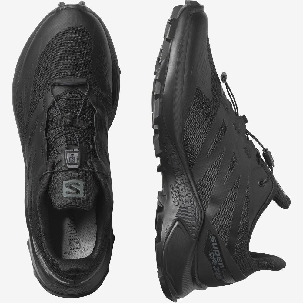 Men's Salomon SUPERCROSS BLAST Trail Running Shoes Black | KUFH-90612