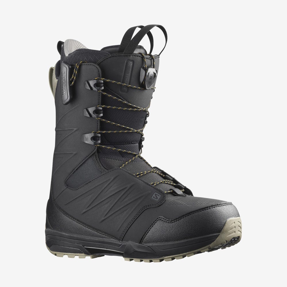 Men\'s Salomon SYNAPSE WIDE Snowboard Boots Black | UZXV-65473