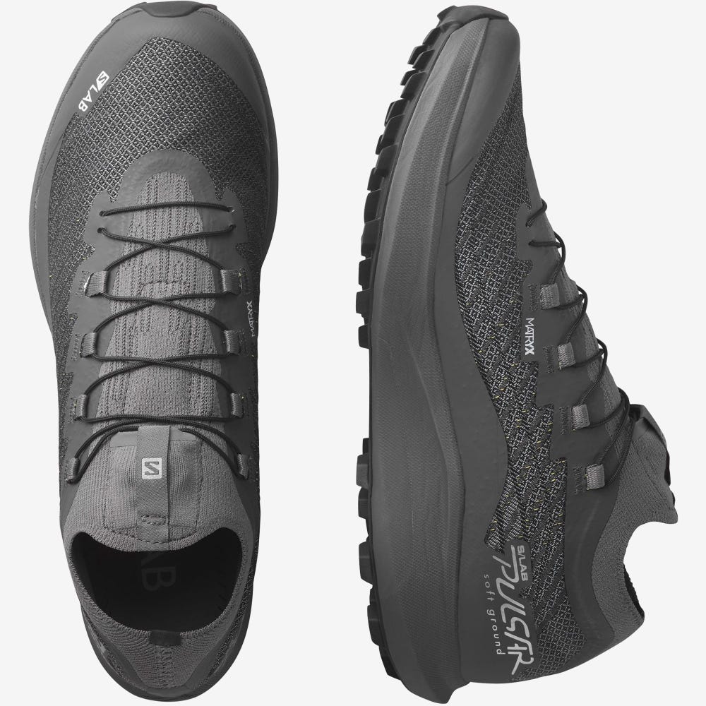 Men's Salomon S/LAB PULSAR SOFT GROUND Trail Running Shoes Grey/Black | XLIT-89653