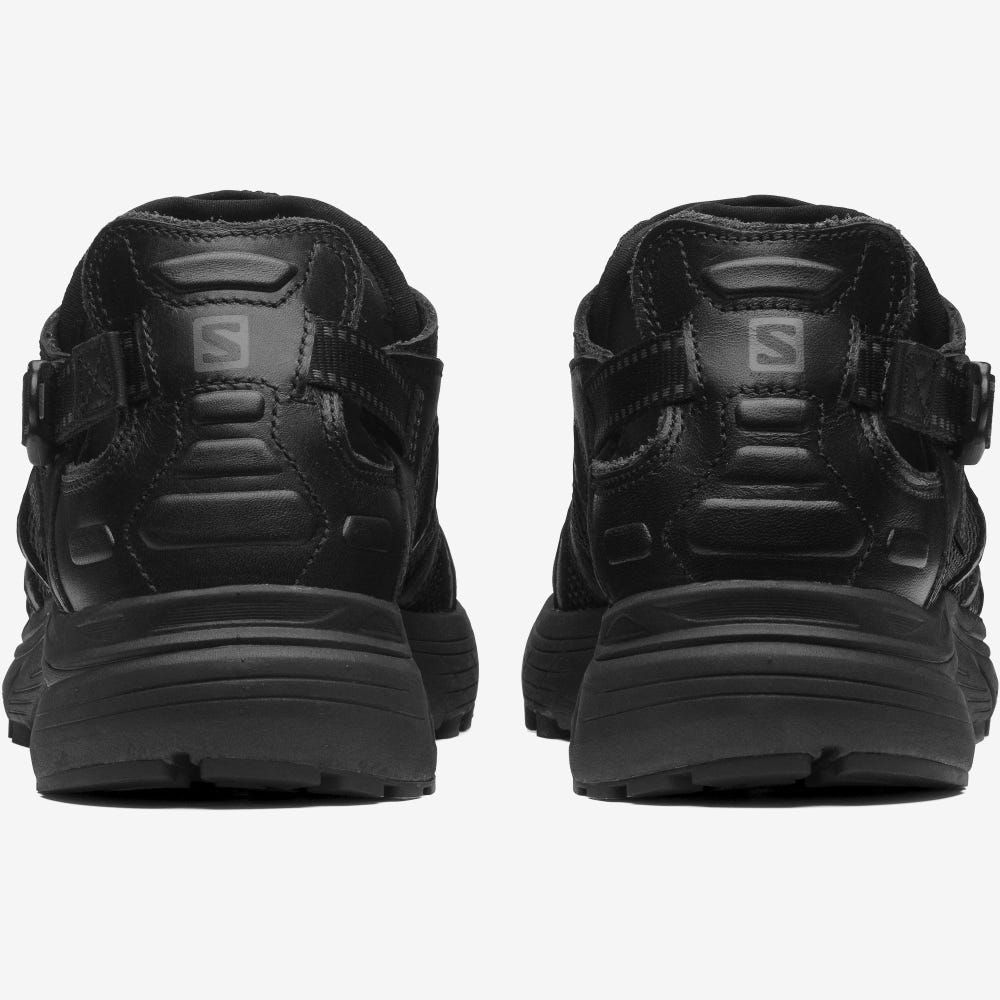 Men's Salomon TECHSONIC LEATHER ADVANCED Sneakers Black | DWMO-27361