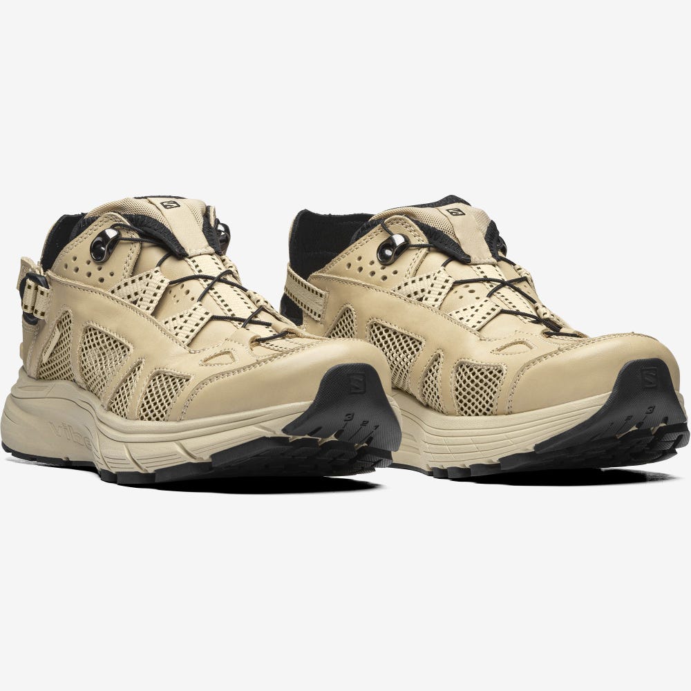 Men's Salomon TECHSONIC LEATHER ADVANCED Sneakers Light Brown | NWTD-17836