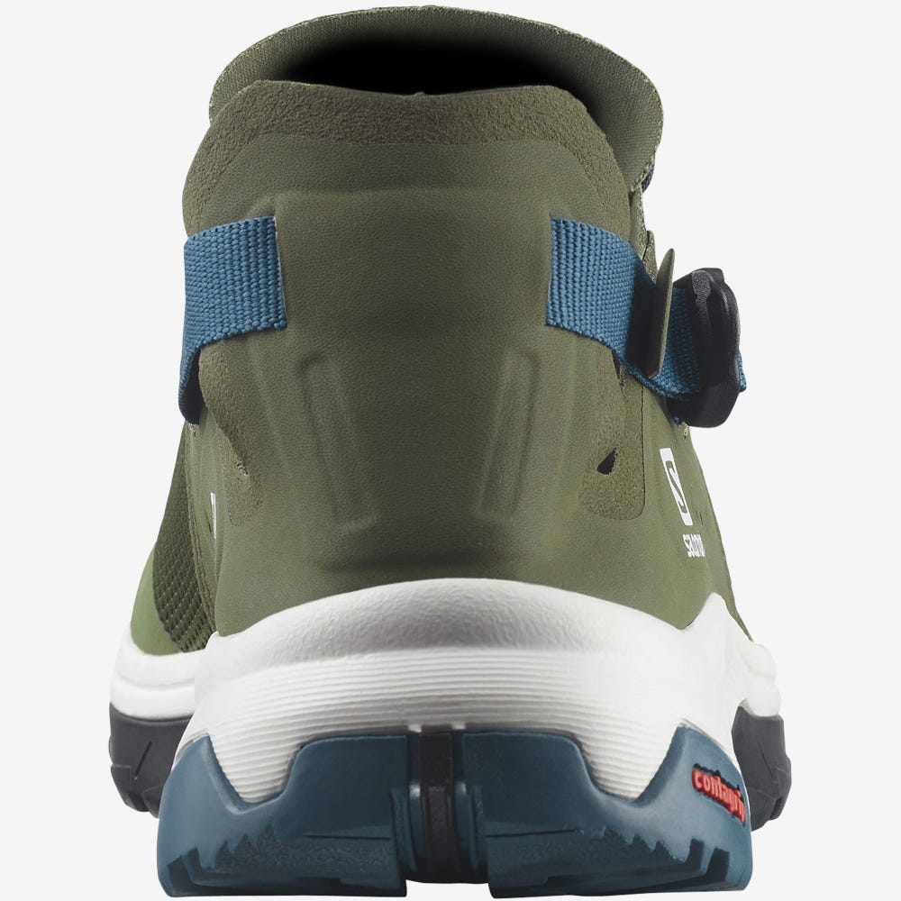Men's Salomon TECH AMPHIB 4 Hiking Shoes Olive/Blue | KBUC-96835