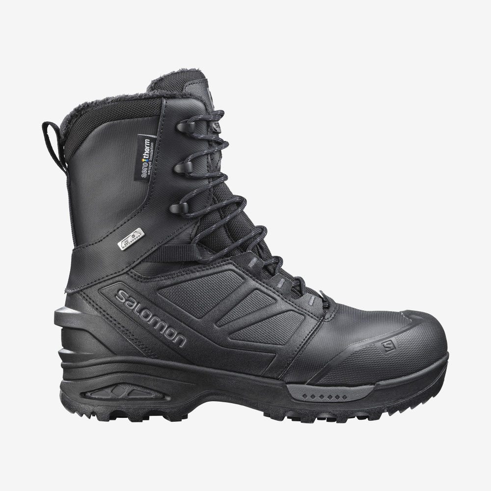 Men\'s Salomon TOUNDRA FORCES CLIMASALOMON™ WATERPROOF Tactical Boots Black | EBMV-57862