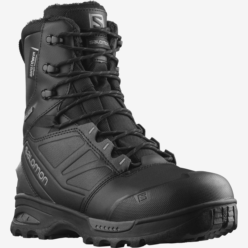 Men's Salomon TOUNDRA PRO CLIMASALOMON™ WATERPROOF Winter Boots Black | NAXH-72930