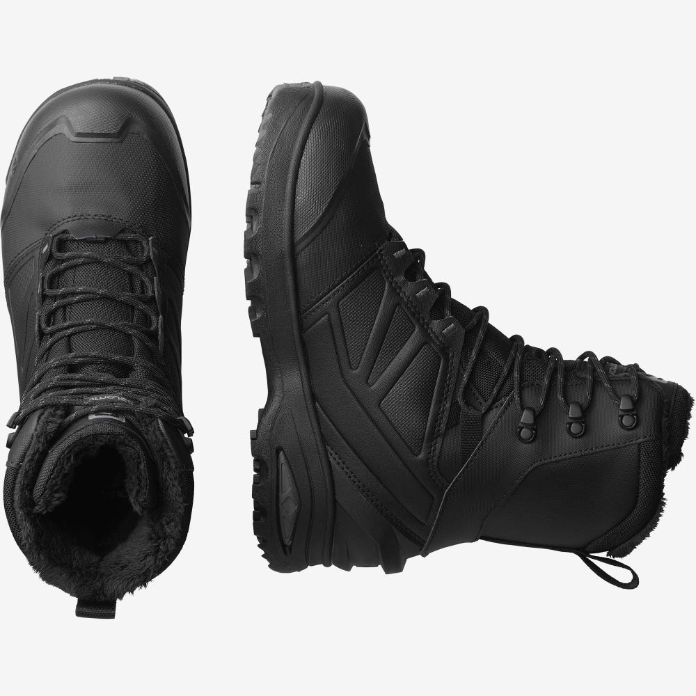 Men's Salomon TOUNDRA PRO CLIMASALOMON™ WATERPROOF Winter Boots Black | NAXH-72930