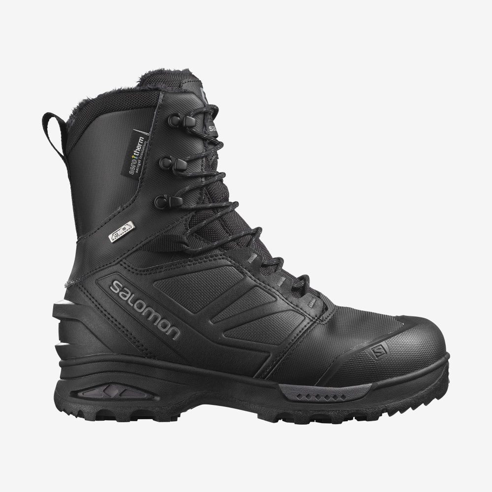 Men\'s Salomon TOUNDRA PRO CLIMASALOMON™ WATERPROOF Winter Boots Black | NAXH-72930
