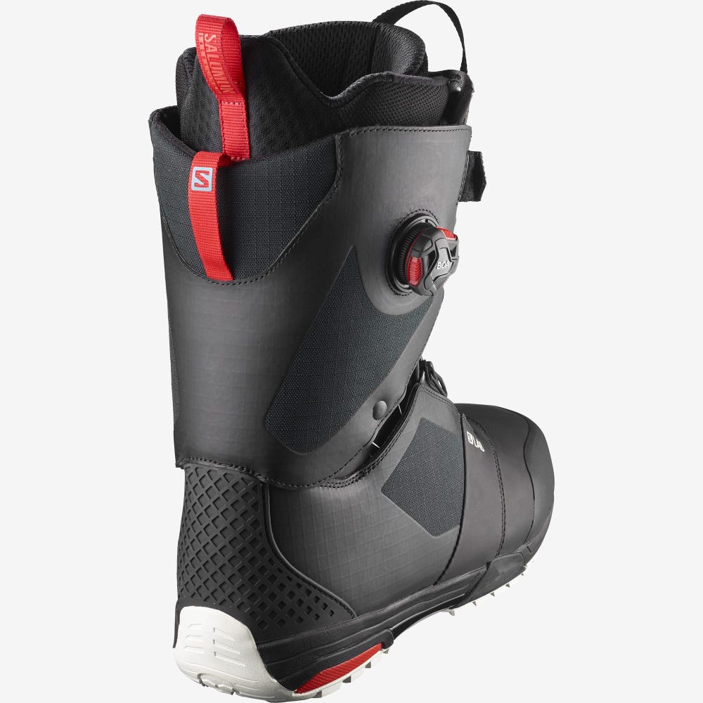 Men's Salomon TREK S/LAB Snowboard Boots Black/Red/Black | TPAY-04913