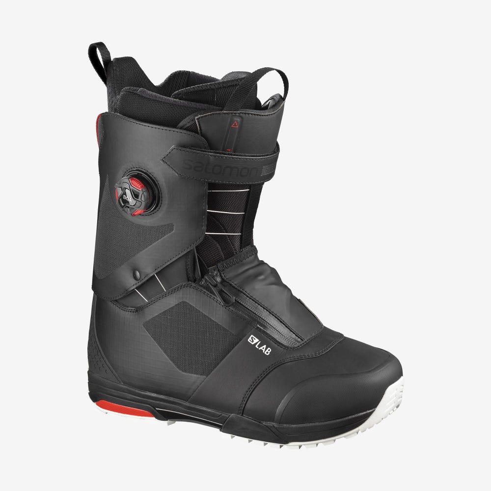 Men\'s Salomon TREK S/LAB Snowboard Boots Black/Red/Black | TPAY-04913