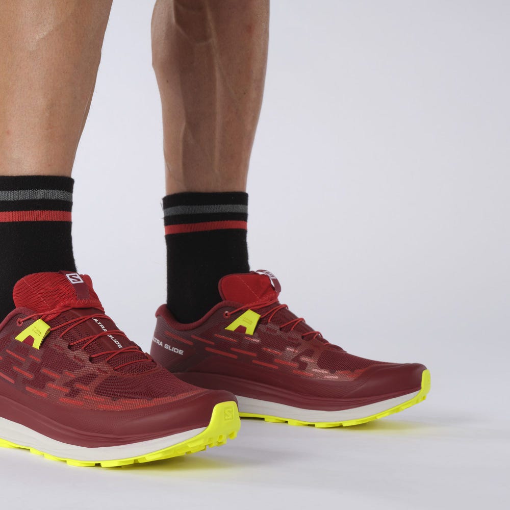 Men's Salomon ULTRA GLIDE Trail Running Shoes Red | CMJX-47123