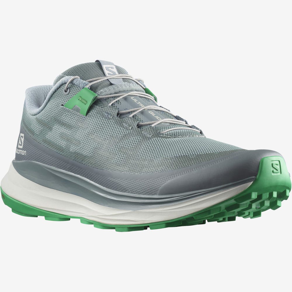 Men's Salomon ULTRA GLIDE Trail Running Shoes Blue/Light Green | VNHS-79435