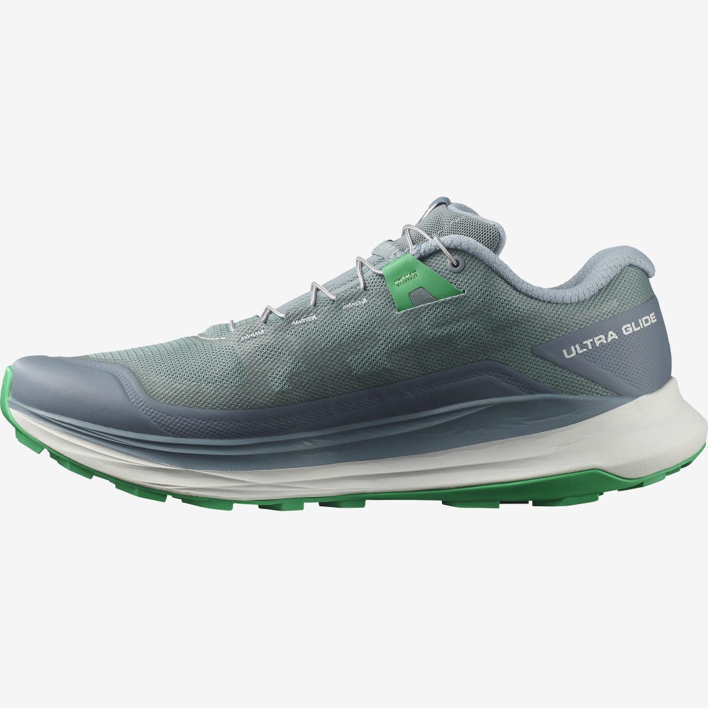 Men's Salomon ULTRA GLIDE Trail Running Shoes Blue/Light Green | VNHS-79435