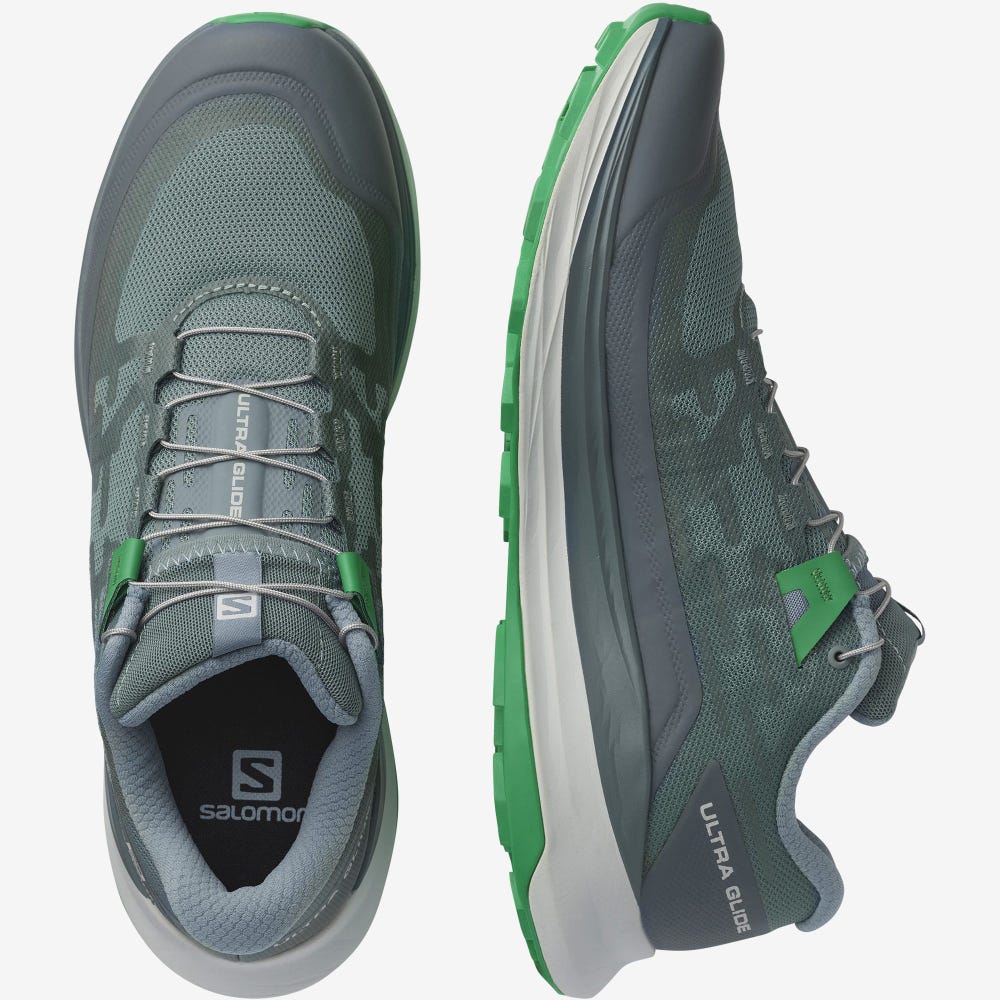 Men's Salomon ULTRA GLIDE Trail Running Shoes Blue/Light Green | VNHS-79435