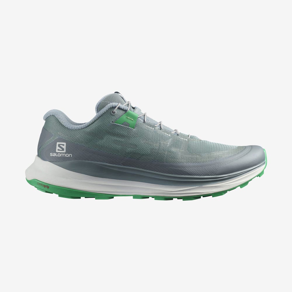 Men\'s Salomon ULTRA GLIDE Trail Running Shoes Blue/Light Green | VNHS-79435