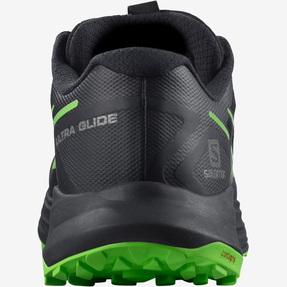 Men's Salomon ULTRA GLIDE Trail Running Shoes Black/Green/Black | XJDA-26038