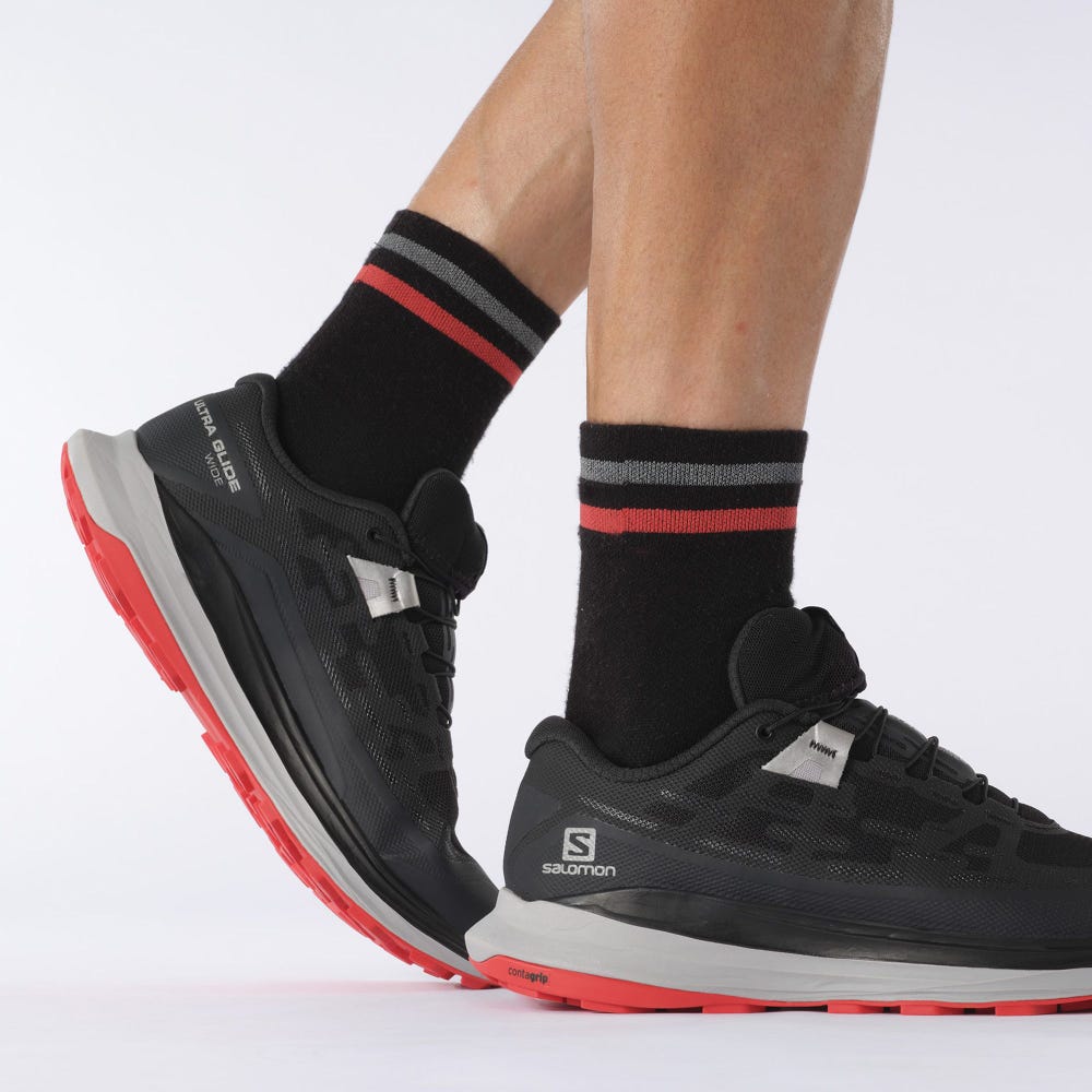 Men's Salomon ULTRA GLIDE WIDE Trail Running Shoes Black | SFOG-26409