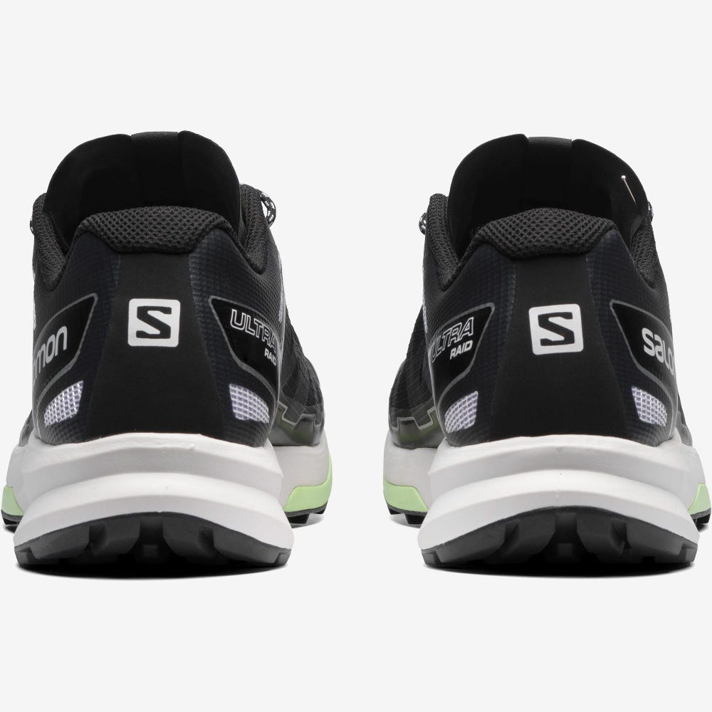 Men's Salomon ULTRA RAID Sneakers Black/White/Green | UMKL-97045