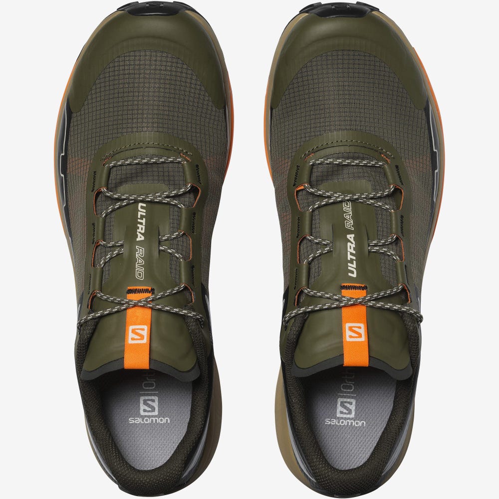 Men's Salomon ULTRA RAID Sneakers Olive/Deep Green | JSLK-58936