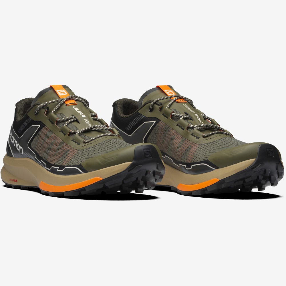 Men's Salomon ULTRA RAID Sneakers Olive/Deep Green | JSLK-58936