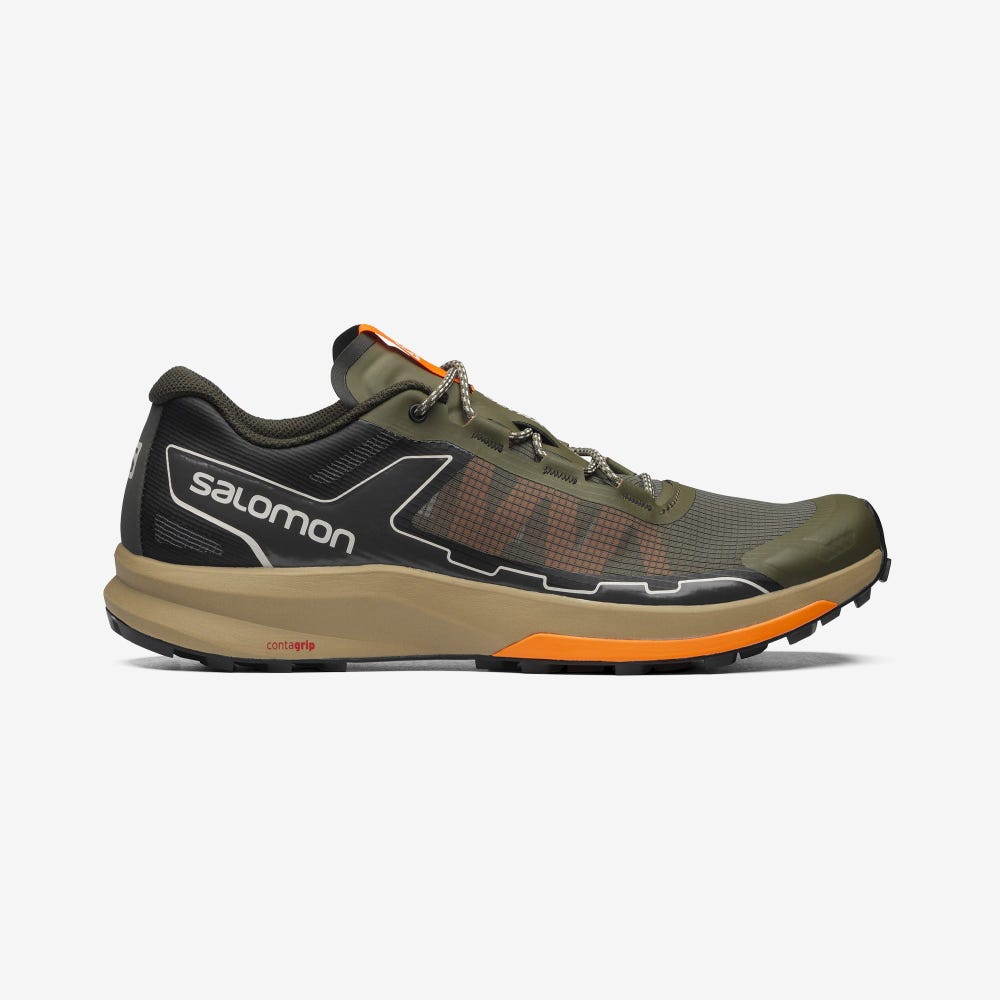 Men\'s Salomon ULTRA RAID Sneakers Olive/Deep Green | JSLK-58936