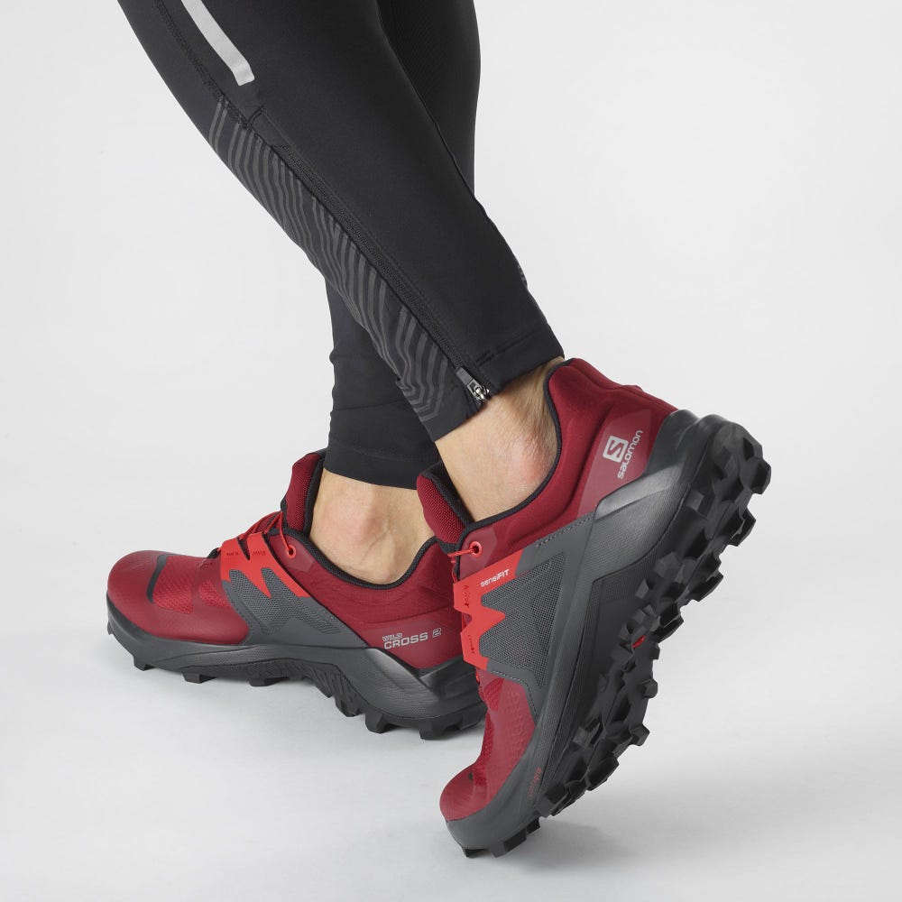 Men's Salomon WILDCROSS 2 Trail Running Shoes Red | IHPZ-43856