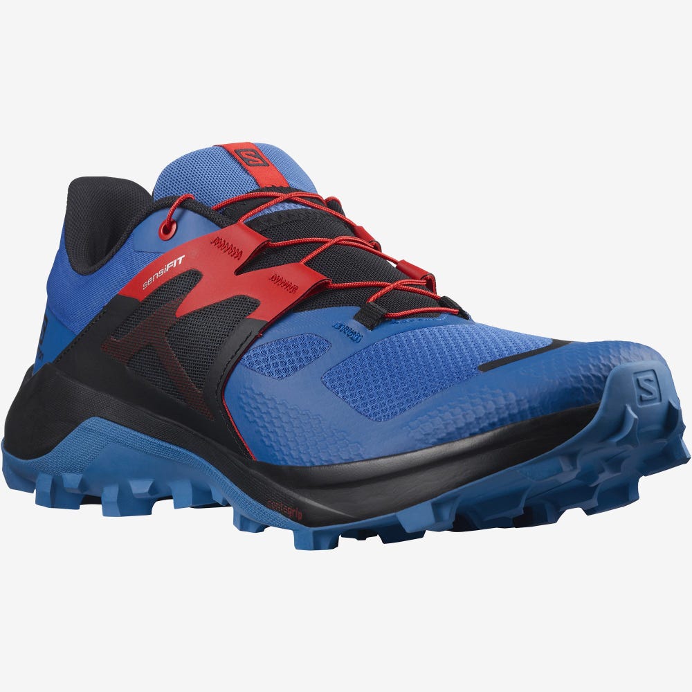 Men's Salomon WILDCROSS 2 Trail Running Shoes Blue/Black | LAXR-98031