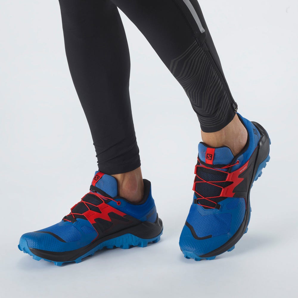 Men's Salomon WILDCROSS 2 Trail Running Shoes Blue/Black | LAXR-98031