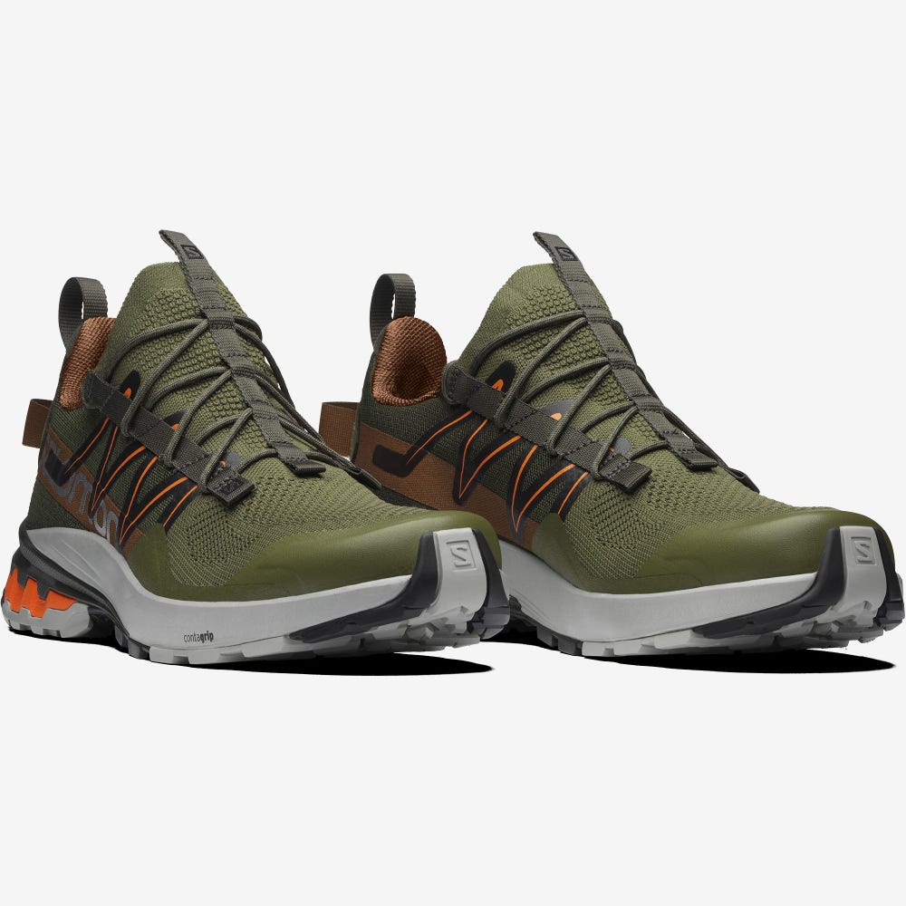 Men's Salomon XA COVER Sneakers Olive/Orange | ORFH-74629