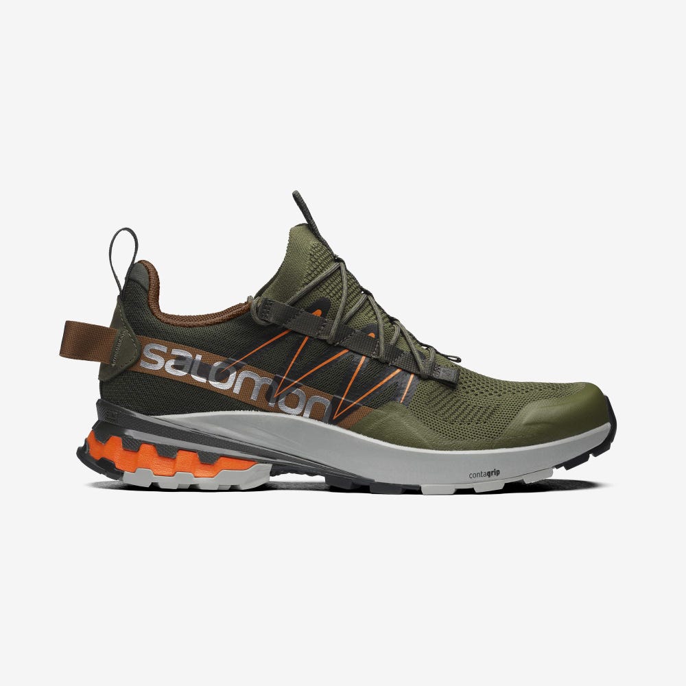 Men\'s Salomon XA COVER Sneakers Olive/Orange | ORFH-74629