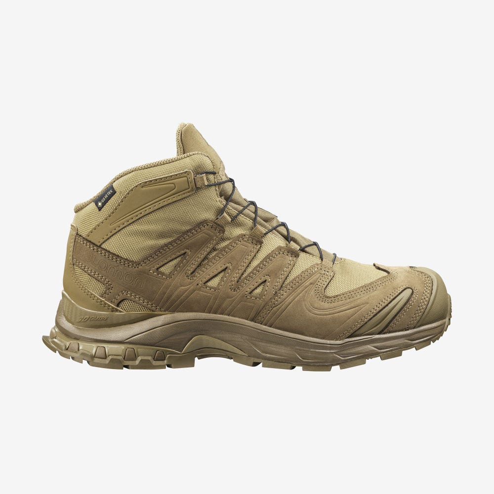 Men\'s Salomon XA FORCES MID GORE-TEX Tactical Boots Brown | WZAO-20967