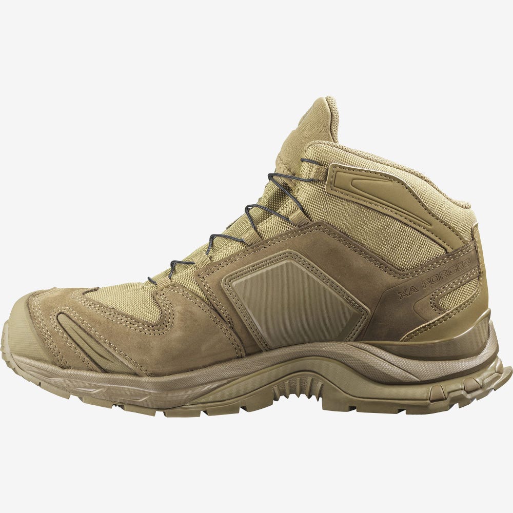 Men's Salomon XA FORCES MID Tactical Boots Brown | QCAH-26478
