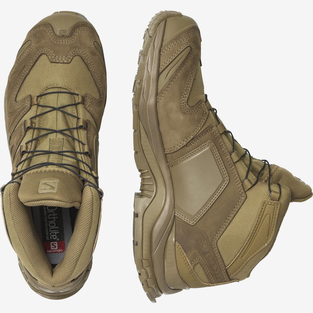Men's Salomon XA FORCES MID Tactical Boots Brown | QCAH-26478