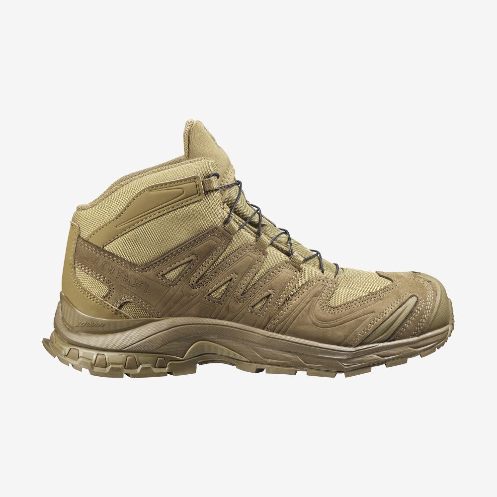 Men\'s Salomon XA FORCES MID Tactical Boots Brown | QCAH-26478