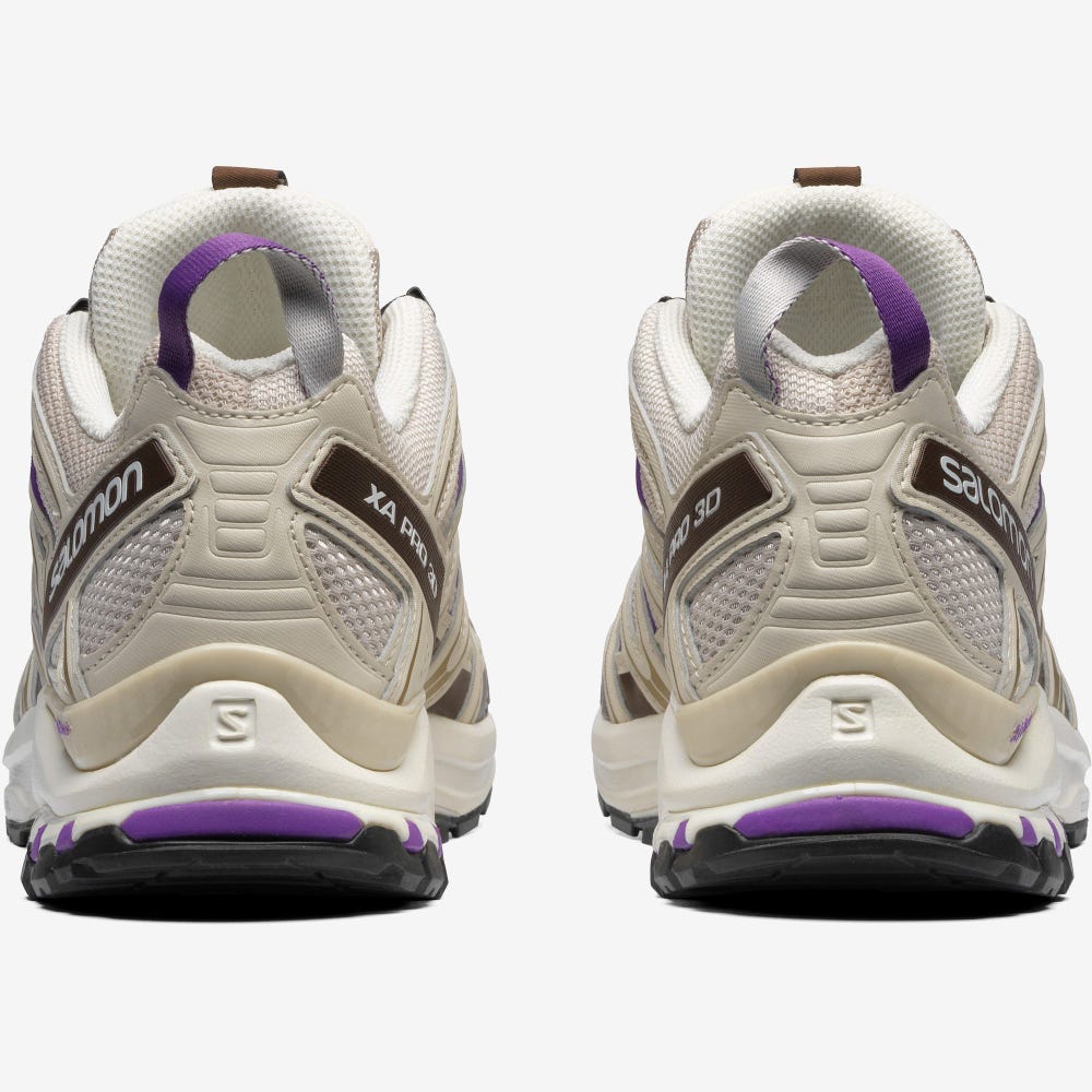 Men's Salomon XA PRO 3D Sneakers Beige/Chocolate/Royal Purple | AZIU-45980