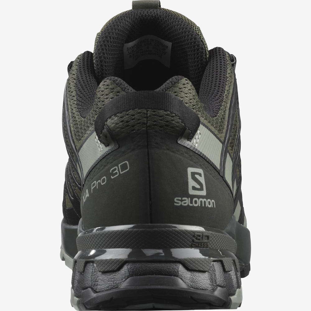 Men's Salomon XA PRO 3D v8 Trail Running Shoes Olive/Grey | FKXB-50813