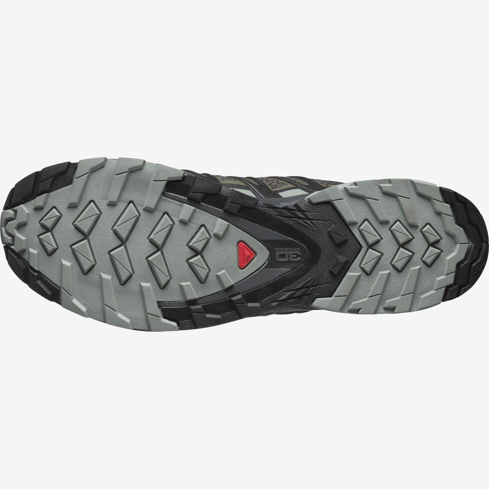 Men's Salomon XA PRO 3D v8 Trail Running Shoes Olive/Grey | FKXB-50813