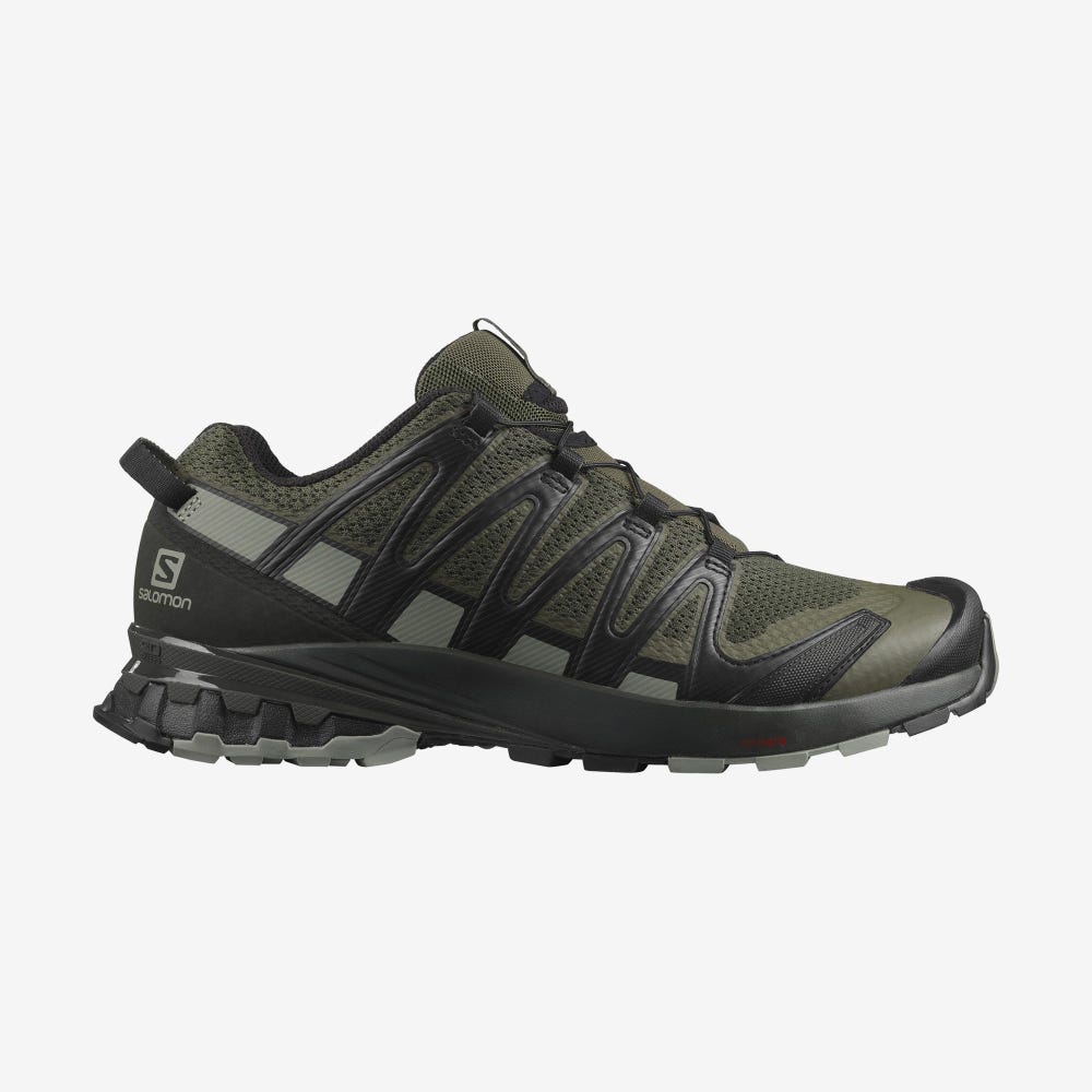 Men\'s Salomon XA PRO 3D v8 Trail Running Shoes Olive/Grey | FKXB-50813