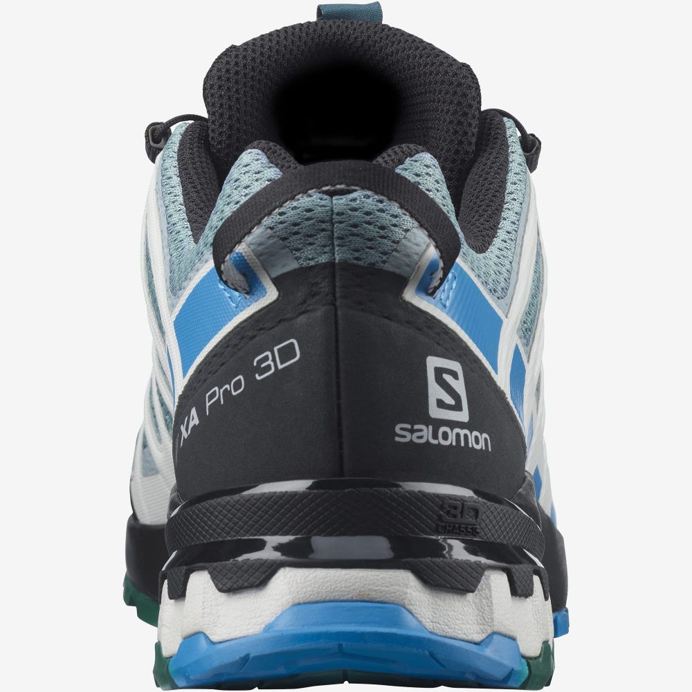 Men's Salomon XA PRO 3D v8 Trail Running Shoes Green/Blue | QSPF-48903