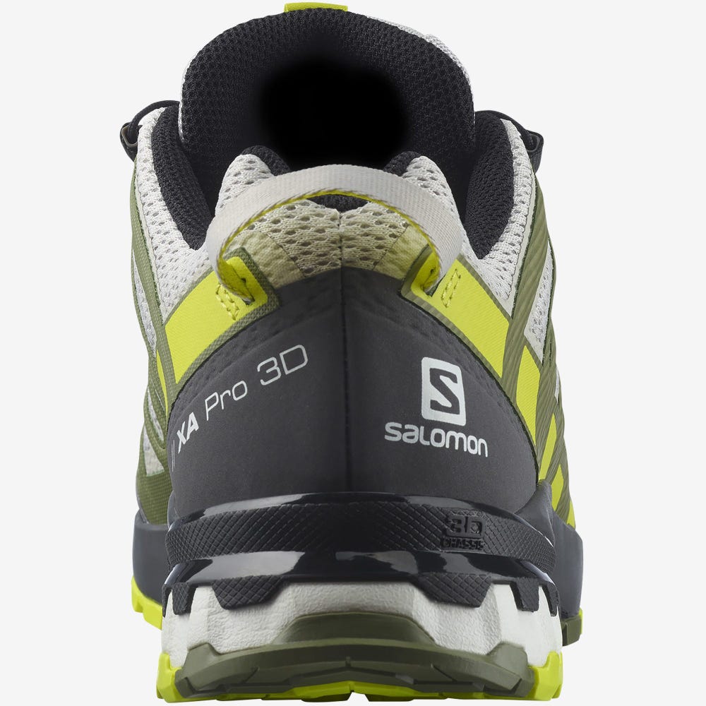 Men's Salomon XA PRO 3D v8 Trail Running Shoes Grey/Green | XCYG-17406