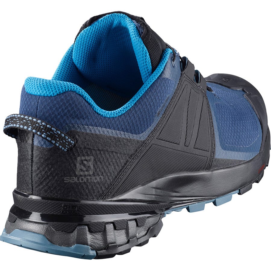 Men's Salomon XA WILD GORE-TEX Hiking Shoes Blue/Black | OXQA-74930