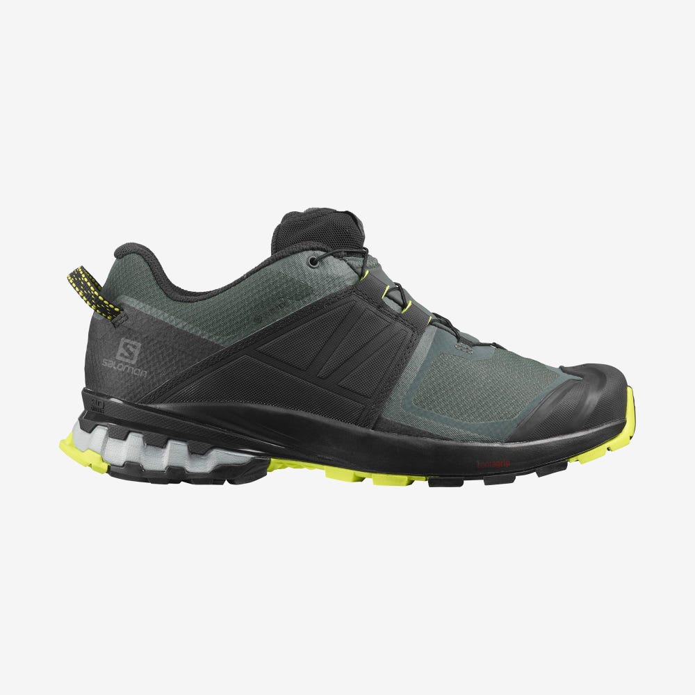 Men\'s Salomon XA WILD GORE-TEX Hiking Shoes Green/Black | VFGR-21958