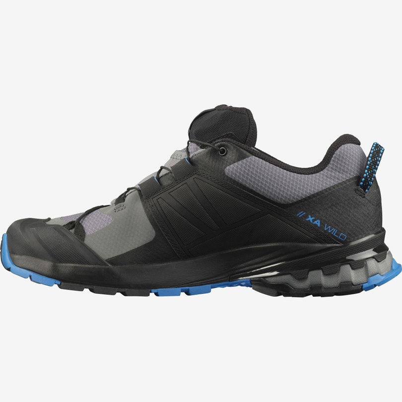 Men's Salomon XA WILD Trail Running Shoes Grey/Black/Blue | SGVX-50976
