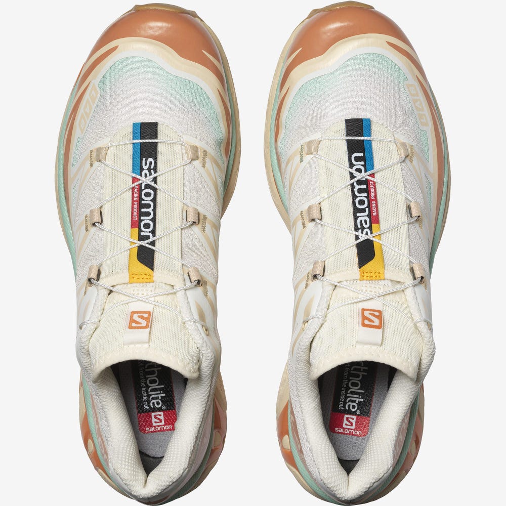 Men's Salomon XT-6 SKYLINE Sneakers Beige/Orange | PUVE-53286