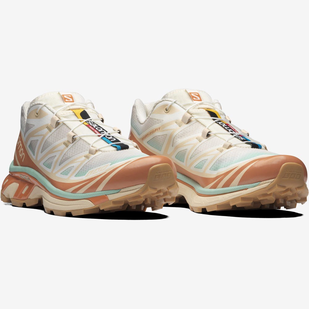 Men's Salomon XT-6 SKYLINE Sneakers Beige/Orange | PUVE-53286