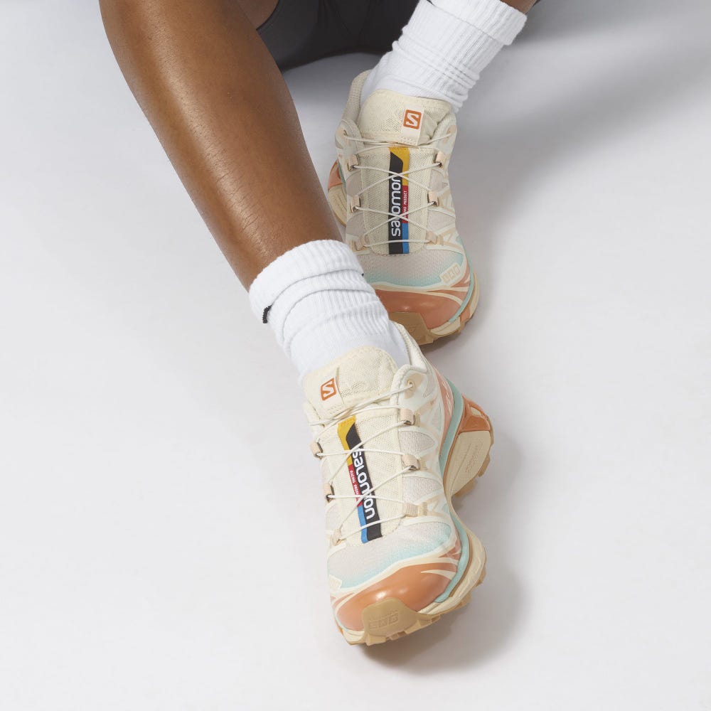Men's Salomon XT-6 SKYLINE Sneakers Beige/Orange | PUVE-53286