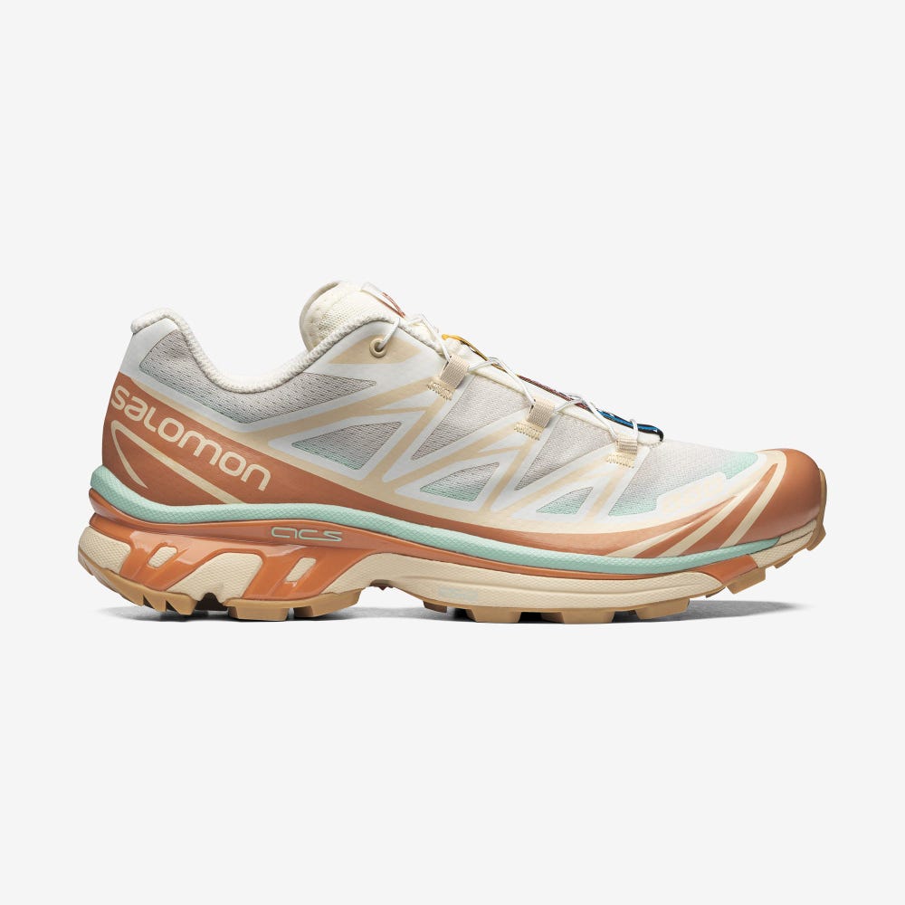 Men\'s Salomon XT-6 SKYLINE Sneakers Beige/Orange | PUVE-53286