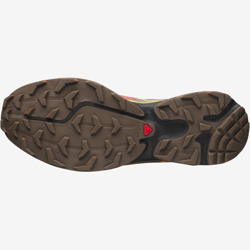 Men's Salomon XT-6 SKYLINE Sneakers Green/Orange | WCBF-17354