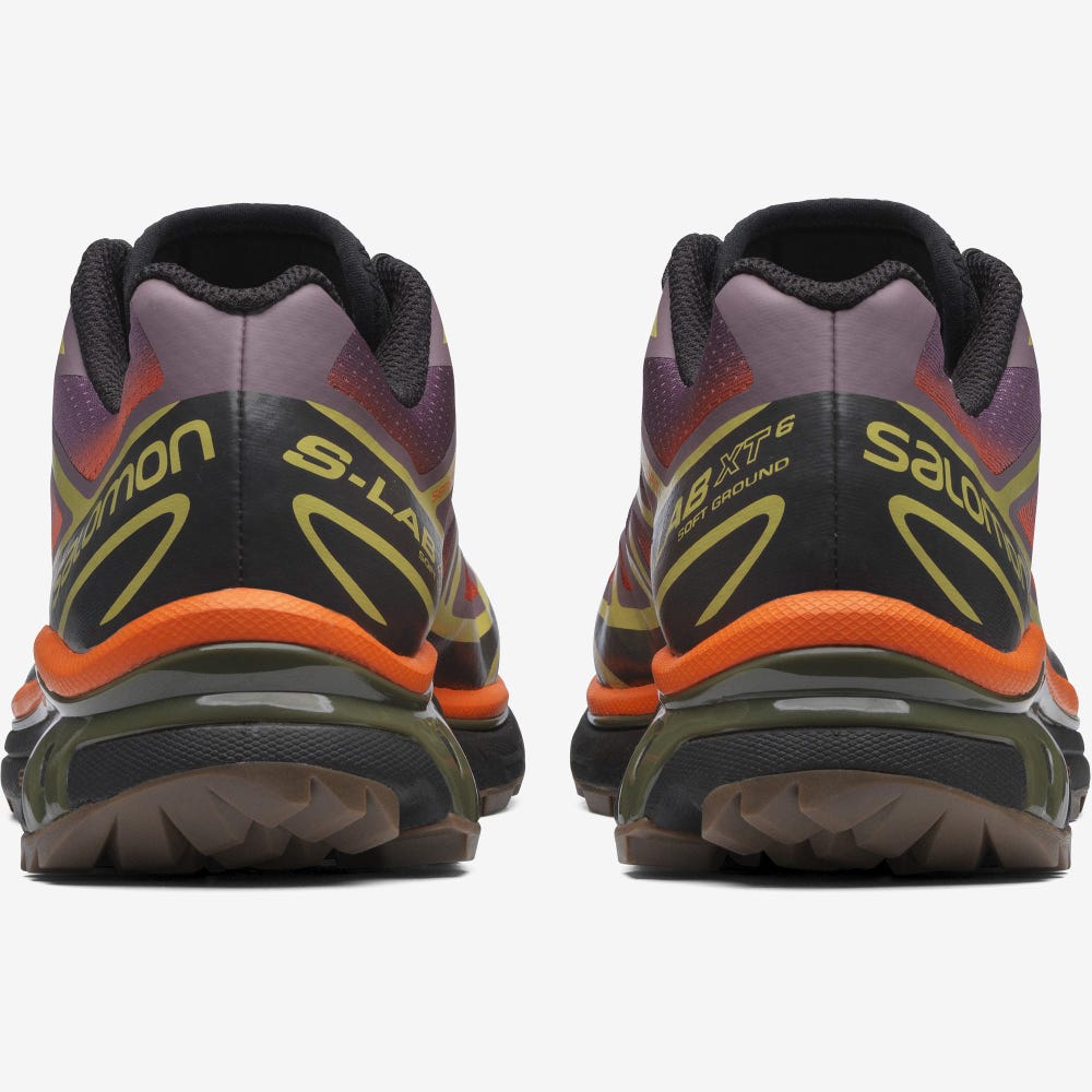 Men's Salomon XT-6 SKYLINE Sneakers Green/Orange | WCBF-17354