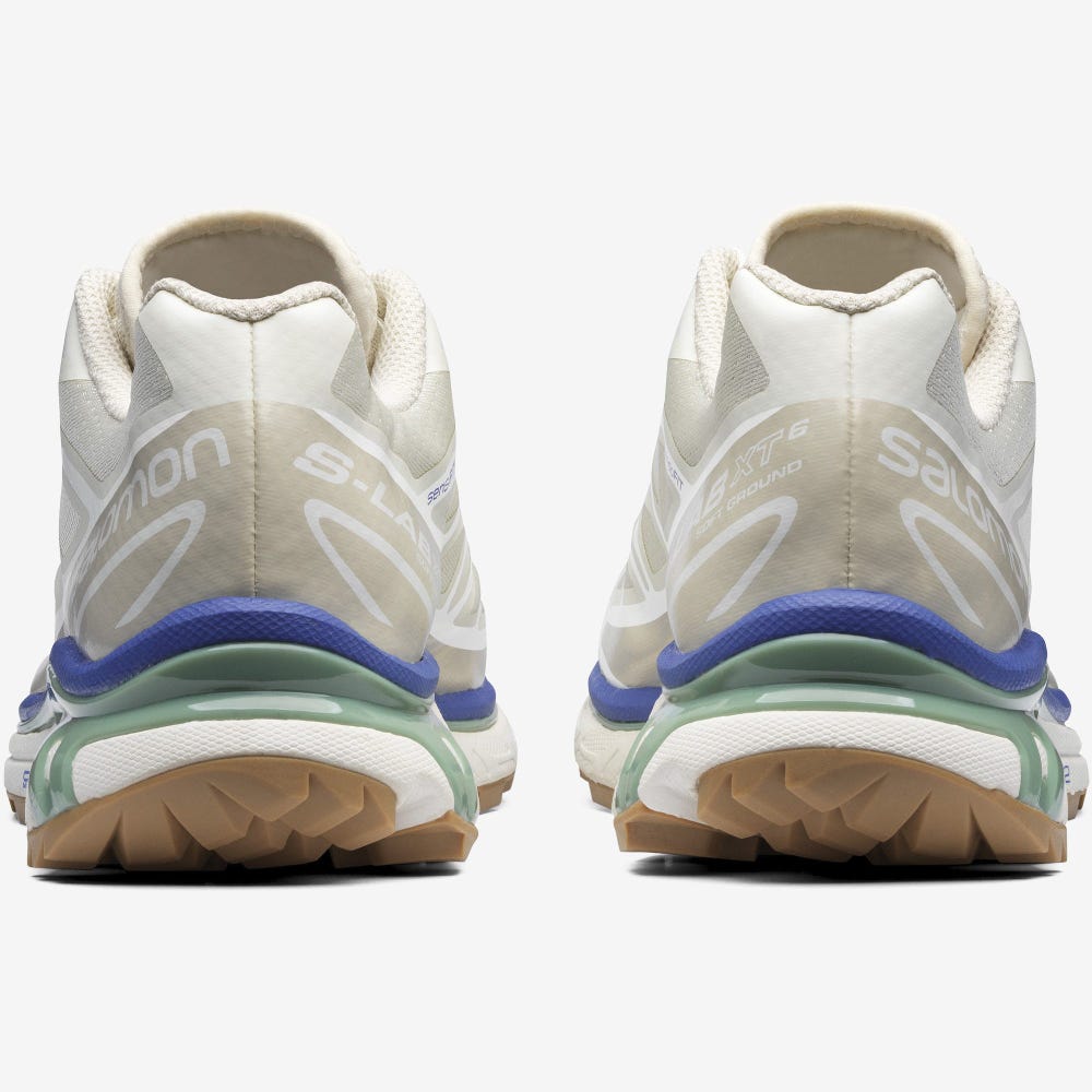 Men's Salomon XT-6 Sneakers Beige/Grey Green/White | TBAQ-51089
