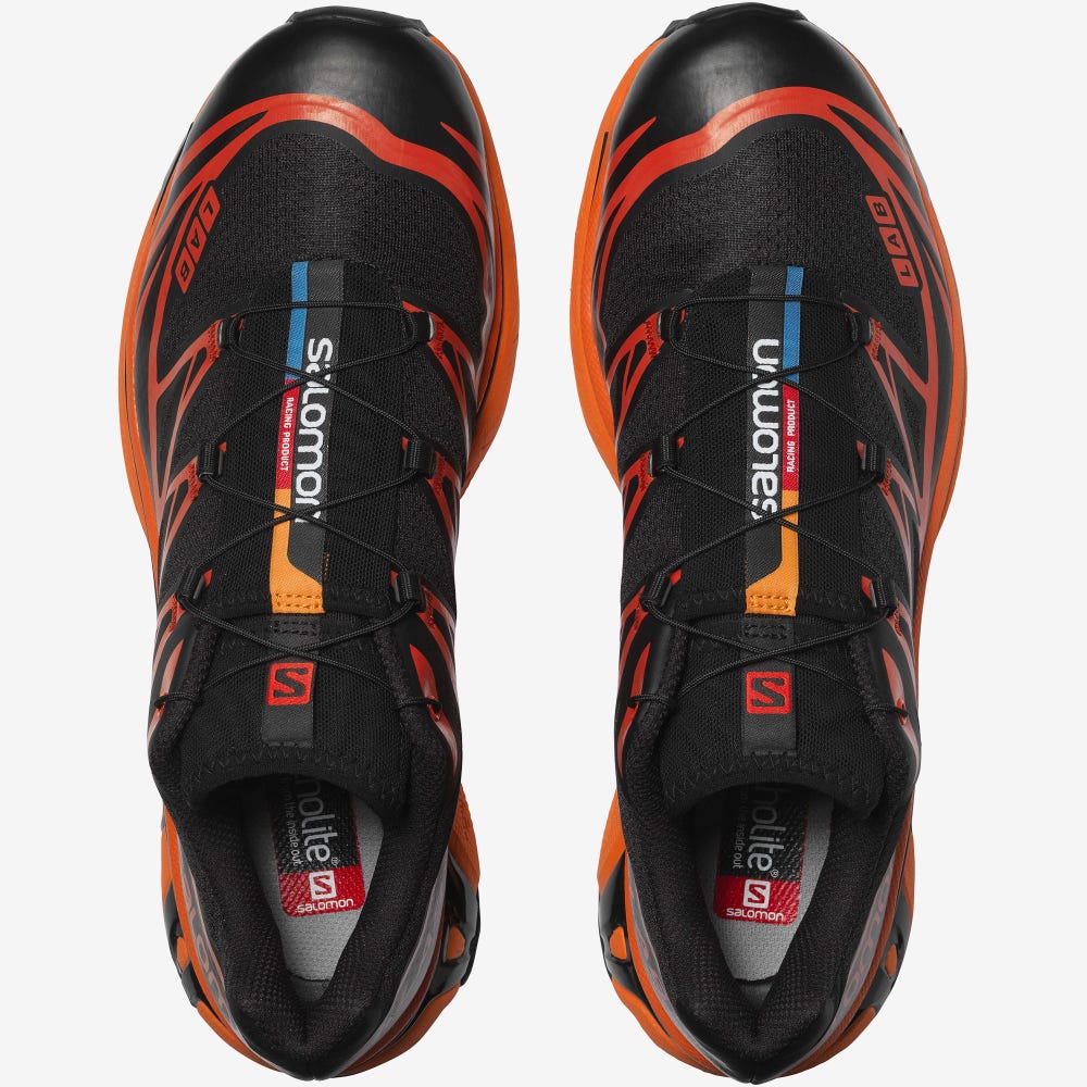 Men's Salomon XT-6 Sneakers Black/Orange | WESF-37026